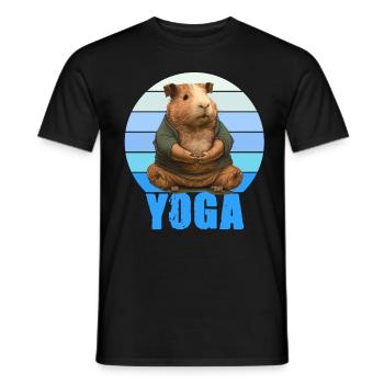 Yoga Meerscheinchen Yogaübung Stretching Dehnen - Männer T-Shirt - Schwarz - Vorne - AI Model Male 178 light (178cm)