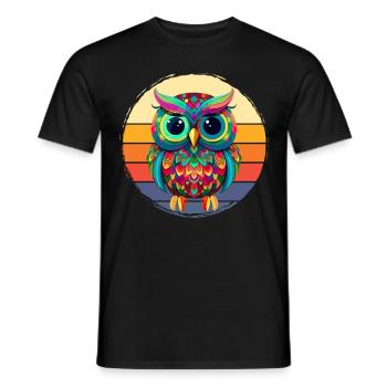 Streetart Eule für eine Street Art Fans Künstler - Männer T-Shirt - Schwarz - Vorne - AI Model Male 178 light (178cm)