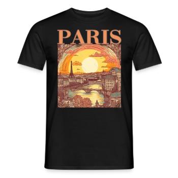 Paris Eiffelturm Bonjour Souvenirs - Männer T-Shirt - Schwarz - Vorne - AI Model Male 178 light (178cm)
