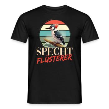 Specht Flüsterer Buntspecht Vogel - Männer T-Shirt - Schwarz - Vorne - AI Model Male 178 light (178cm)