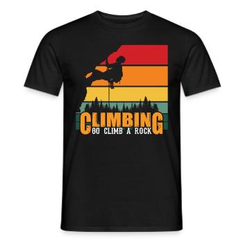 Klettern Berge Klettersteig Felsen Kletterer - Männer T-Shirt - Schwarz - Vorne - AI Model Male 178 light (178cm)