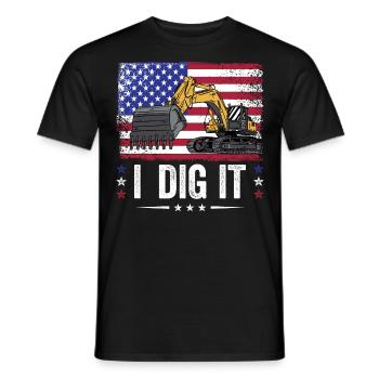 Retro Bagger Spruch Baggerfahrer Baustelle - Männer T-Shirt - Schwarz - Vorne - AI Model Male 178 light (178cm)