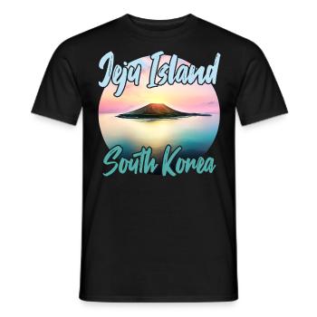 Jeju Island at sunset - Men's T-Shirt - black - Front - AI Model Male 178 light (178cm)