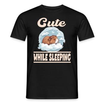 Niedliches Meerschweinchen Schläft Schlafen - Männer T-Shirt - Schwarz - Vorne - AI Model Male 178 light (178cm)