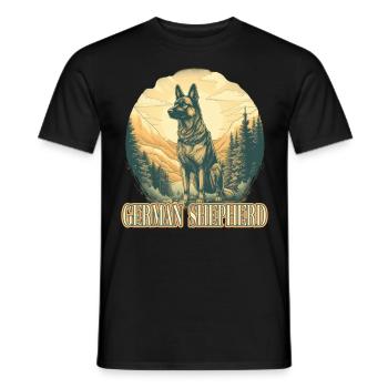 Deutscher Schäferhund Hund Hunderasse - Männer T-Shirt - Schwarz - Vorne - AI Model Male 178 light (178cm)
