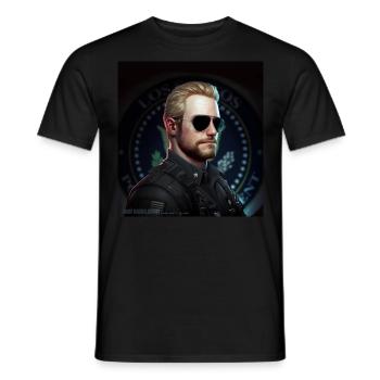 Chief of Department (LSPD) Huckelbarry - Männer T-Shirt - Schwarz - Vorne - AI Model Male 178 light (178cm)