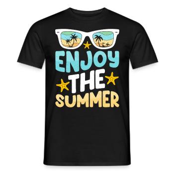 Profitez de l’été - Summer Sun Beach Sea - T-shirt homme - noir - Devant - AI Model Male 178 light (178cm)