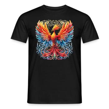 Aufsteigender Phönix Feuer Inspirierende Fantasie - Männer T-Shirt - Schwarz - Vorne - AI Model Male 178 light (178cm)