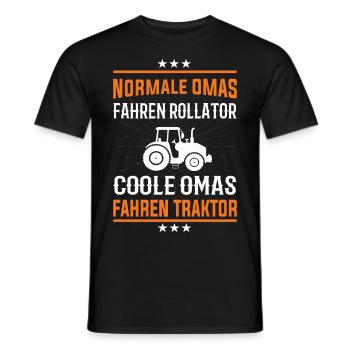 Coole Omas fahren Traktor Design - Männer T-Shirt - Schwarz - Vorne - AI Model Male 178 light (178cm)
