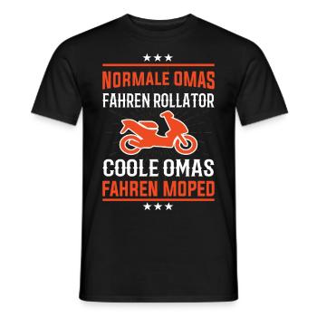 Coole Omas fahren Moped Design - Männer T-Shirt - Schwarz - Vorne - AI Model Male 178 light (178cm)