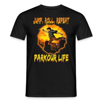 Parkour Le Parcour Freerunning Extremsport - Männer T-Shirt - Schwarz - Vorne - AI Model Male 178 light (178cm)