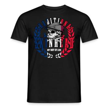 Unique Oi Skinhead - Men's T-Shirt - black - Front - AI Model Male 178 light (178cm)