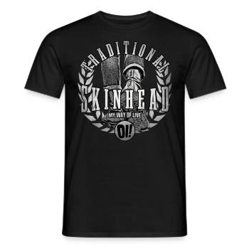 Unique Oi Skinhead - T-shirt homme - noir - Devant - AI Model Male 178 light (178cm)