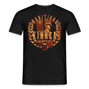 Unique Oi Skinhead - Men's T-Shirt - black - Front - AI Model Male 178 light (178cm)