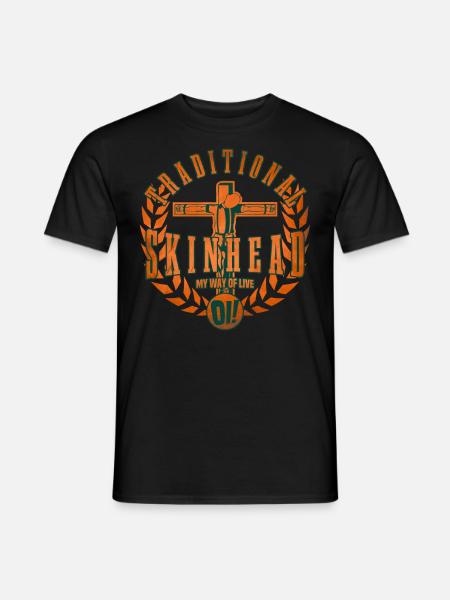 Unikalny Oi Skinhead - T-shirt męski - czarny