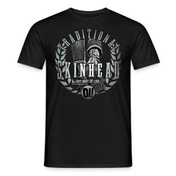 Unique Oi Skinhead - T-shirt homme - noir - Devant - AI Model Male 178 light (178cm)