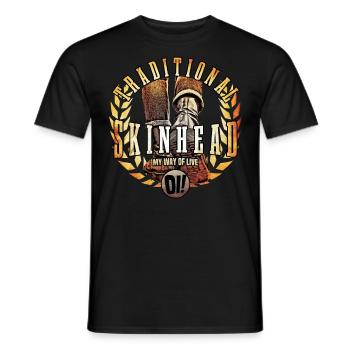 Unique Oi Skinhead - Men's T-Shirt - black - Front - AI Model Male 178 light (178cm)