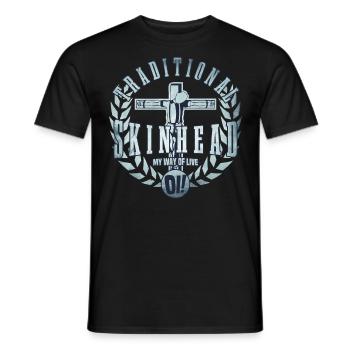 Unique Oi Skinhead - T-shirt homme - noir - Devant - AI Model Male 178 light (178cm)