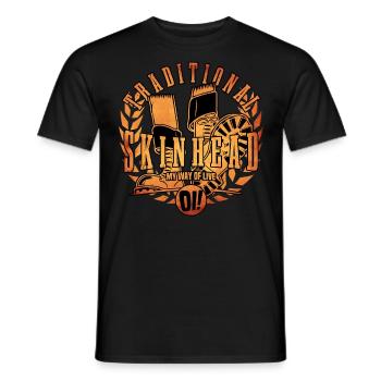 Unique Oi Skinhead - Men's T-Shirt - black - Front - AI Model Male 178 light (178cm)
