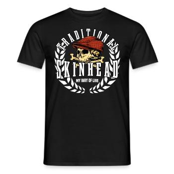 Unique Oi Skinhead - Men's T-Shirt - black - Front - AI Model Male 178 light (178cm)