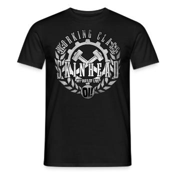 Unique Oi Skinhead - Men's T-Shirt - black - Front - AI Model Male 178 light (178cm)