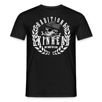 Unique Oi Skinhead - Men's T-Shirt - black - Front - AI Model Male 178 light (178cm)