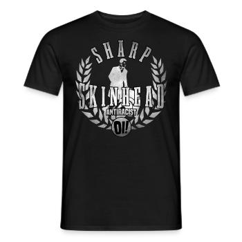 Einzigartiges Oi Skinhead - Männer T-Shirt - Schwarz - Vorne - AI Model Male 178 light (178cm)
