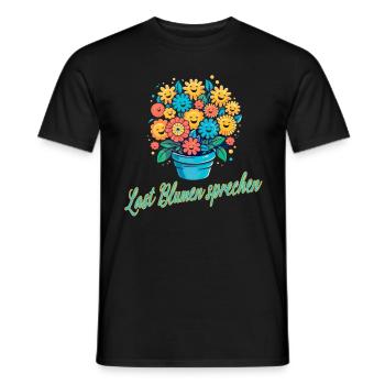 Lasst Blumen Sprechen für eine Floristin - Männer T-Shirt - Schwarz - Vorne - AI Model Male 178 light (178cm)