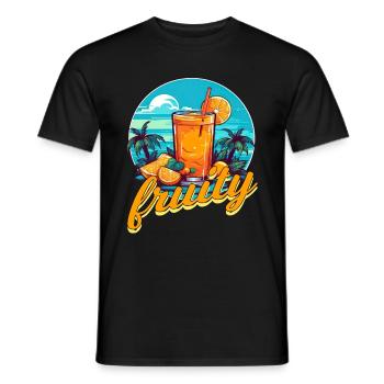Fruity Summer Apfel Banane Orange Urlaub Meer - Männer T-Shirt - Schwarz - Vorne - AI Model Male 178 light (178cm)