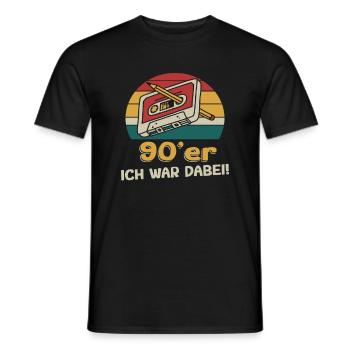 Neunziger Jahre - ich war dabei | 90 er Sprüche - Männer T-Shirt - Schwarz - Vorne - AI Model Male 178 light (178cm)