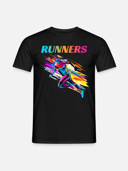 Dynamische Läufer Lauf Wettkampf - Männer T-Shirt - Schwarz