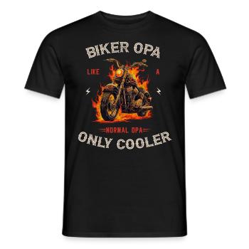 Motard motard Grand-père - T-shirt homme - noir - Devant - AI Model Male 178 light (178cm)