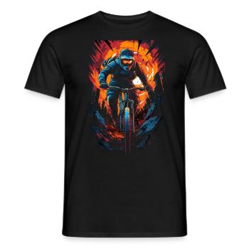 Downhill Biker Mountainbike Design - Männer T-Shirt - Schwarz - Vorne - AI Model Male 178 light (178cm)