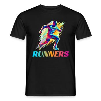 Dynamische Läufer Lauf Wettkampf - Männer T-Shirt - Schwarz - Vorne - AI Model Male 178 light (178cm)