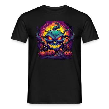 Bad Pumpkin Böser Kürbis Halloween - Männer T-Shirt - Schwarz - Vorne - AI Model Male 178 light (178cm)