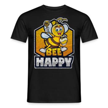 Funny outfit for bee lovers - Men's T-Shirt - black - Front - AI Model Male 178 light (178cm)