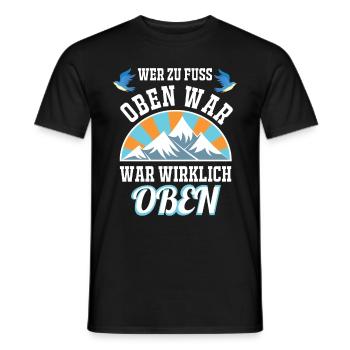 Outdoor Wandern zu Fuss oben - Männer T-Shirt - Schwarz - Vorne - AI Model Male 178 light (178cm)