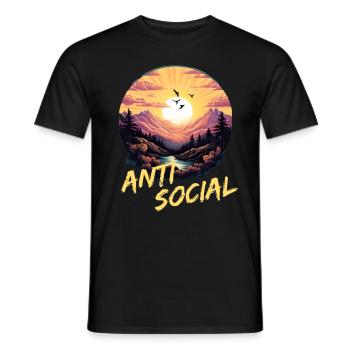 Antisozial Wandern Wanderung für eine Wanderer - Männer T-Shirt - Schwarz - Vorne - AI Model Male 178 light (178cm)