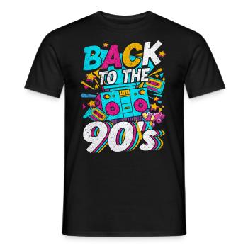 90er Jahre Mottoparty Back to the 90's Girl - Männer T-Shirt - Schwarz - Vorne - AI Model Male 178 light (178cm)