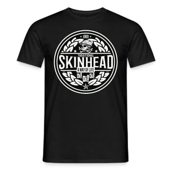 Oi Skinhead Shirt - Men's T-Shirt - black - Front - AI Model Male 178 light (178cm)