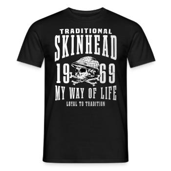 Oi Skinhead - Men's T-Shirt - black - Front - AI Model Male 178 light (178cm)