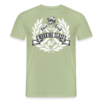 Oi Skinhead - Men's T-Shirt - sage - Front - AI Model Male 178 light (178cm)
