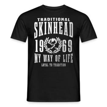 Oi Skinhead - Men's T-Shirt - black - Front - AI Model Male 178 light (178cm)
