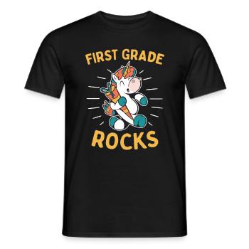 Allô 1ère année - Bonjour les roches de première année - T-shirt homme - noir - Devant - AI Model Male 178 light (178cm)