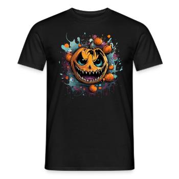 Bad Pumpkin Böser Kürbis Halloween - Männer T-Shirt - Schwarz - Vorne - AI Model Male 178 light (178cm)
