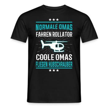 Coole Omas fliegen Hubschrauber - Männer T-Shirt - Schwarz - Vorne - AI Model Male 178 light (178cm)