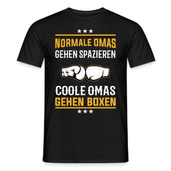 Coole Omas gehen Boxen, Boxerin Design - Männer T-Shirt - Schwarz - Vorne - AI Model Male 178 light (178cm)