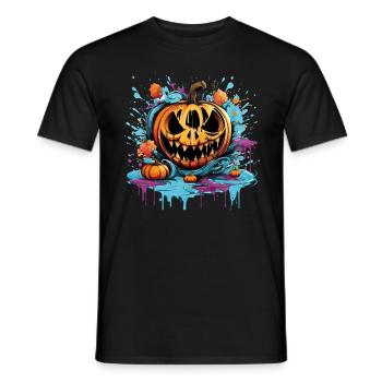 Bad Pumpkin Böser Kürbis Halloween - Männer T-Shirt - Schwarz - Vorne - AI Model Male 178 light (178cm)