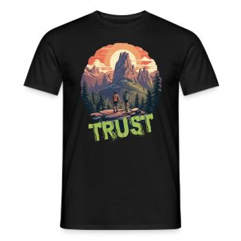 Vertrauen Trust Wandern Wanderung Natur Wildnis - Männer T-Shirt - Schwarz - Vorne - AI Model Male 178 light (178cm)