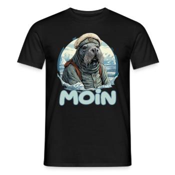 Moin Walross Matrose - Männer T-Shirt - Schwarz - Vorne - AI Model Male 178 light (178cm)